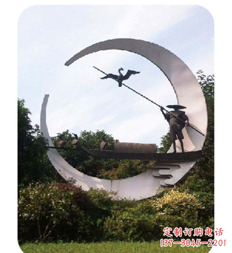 金华精致美观的不锈钢鸬鹚雕塑
