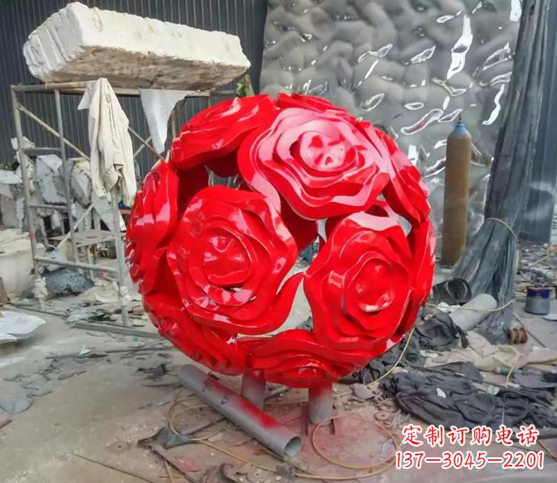 金华优雅柔美的玫瑰雕塑