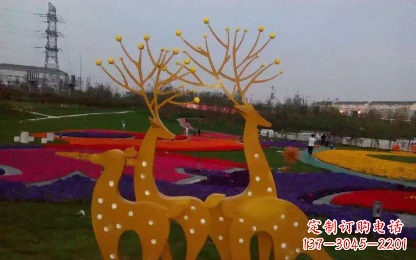 金华不锈钢美陈动物鹿雕塑