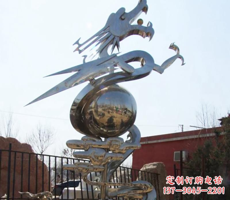 金华传统与现代完美结合的青铜龙雕塑