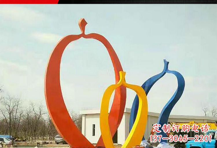金华金光闪耀，果实成熟——不锈钢苹果雕塑