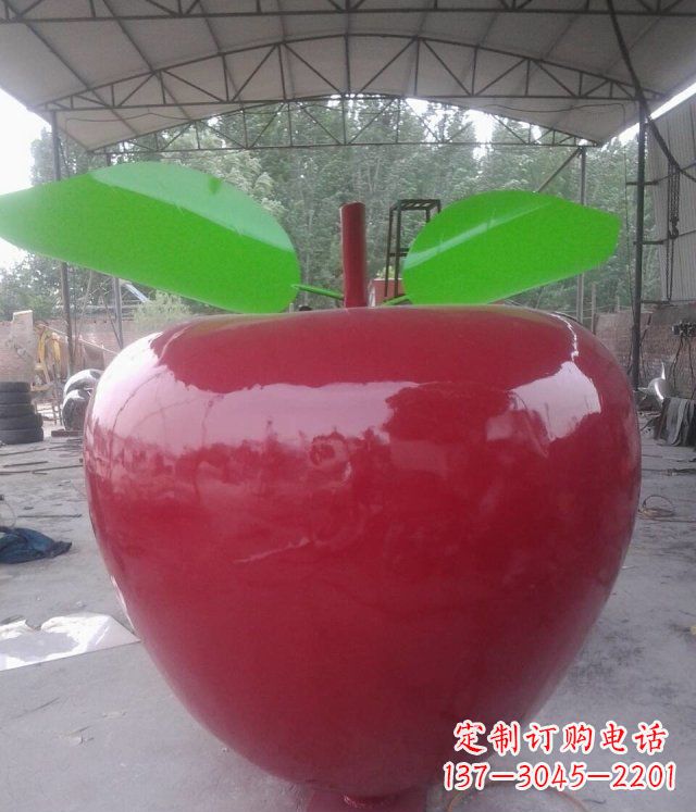 金华黑凤凰不锈钢苹果景观雕塑