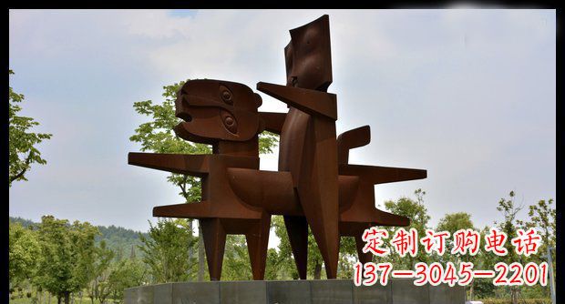 金华不锈钢人骑老虎雕塑