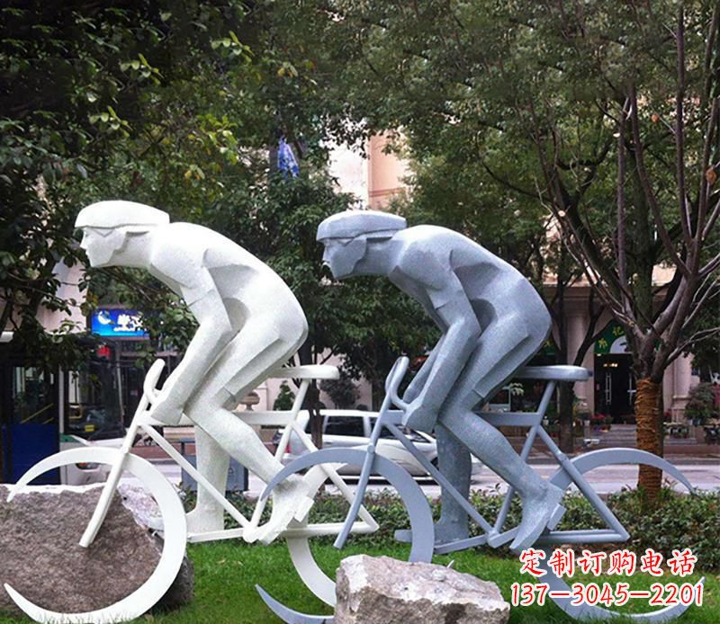 金华装饰型不锈钢骑自行车雕塑