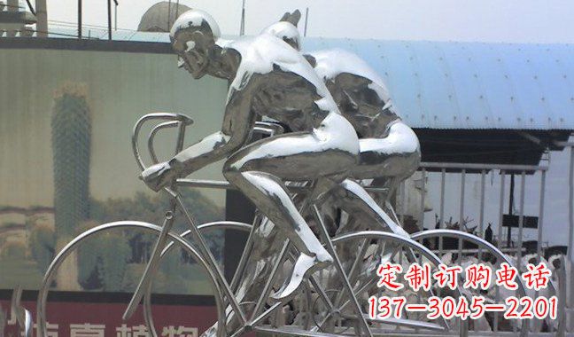 金华不锈钢骑行自行车雕塑