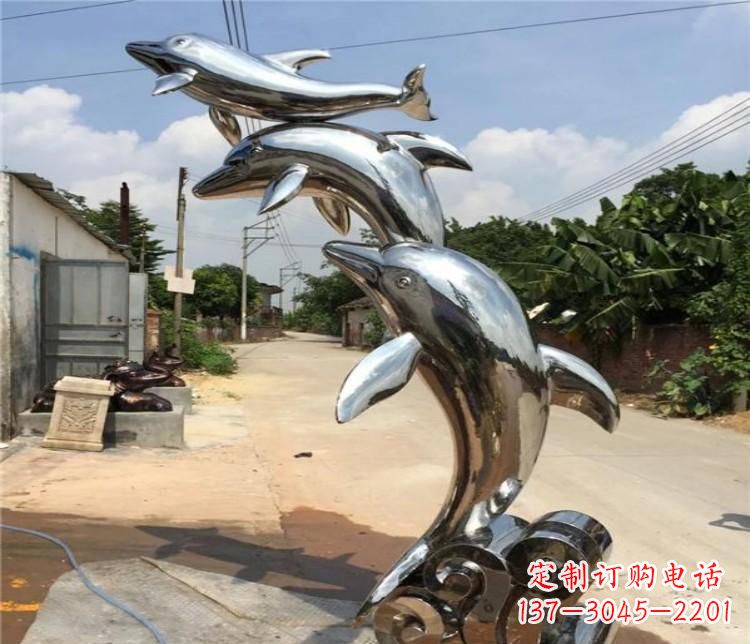 金华冲浪海豚不锈钢雕塑