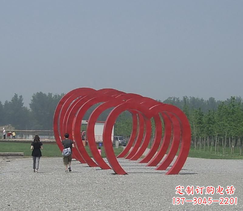 金华不锈钢心形拱门雕塑