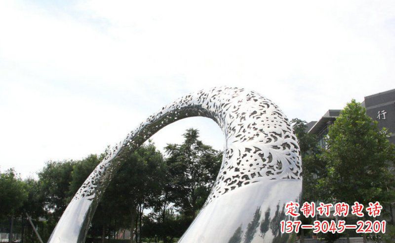 金华优雅定制不锈钢圆形拱门雕塑