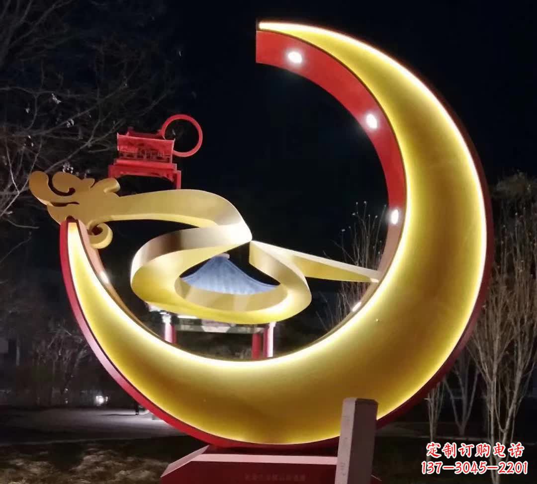 金华精致不锈钢月亮雕塑