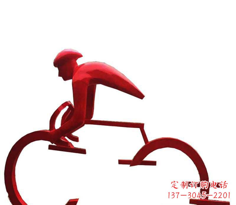 金华公园主题不锈钢自行车雕塑