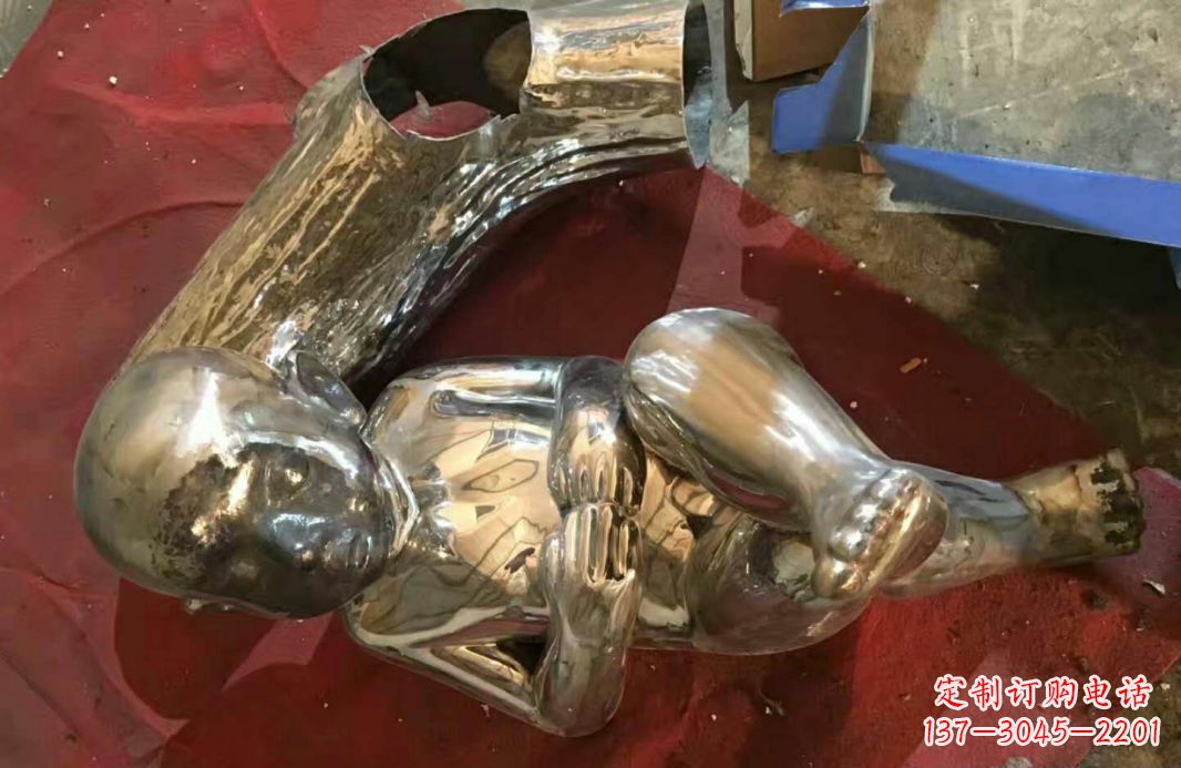 金华风格时尚可爱的不锈钢儿童雕塑