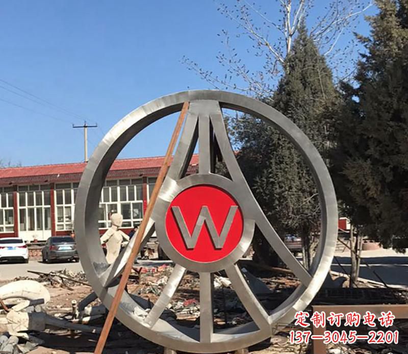 金华精美的不锈钢圆球字母景观雕塑