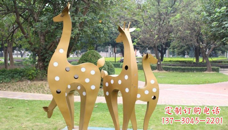 金华彩色不锈钢梅花鹿雕塑
