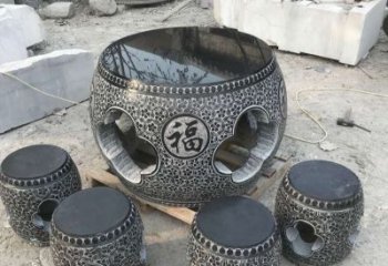 金华特大型福字桌凳石雕