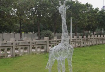 金华浪漫活力·不锈钢镂空长颈鹿雕塑