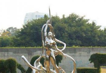金华跳丝带魅力少女铜雕