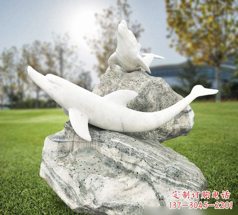 金华中领雕塑设计之海豚石雕