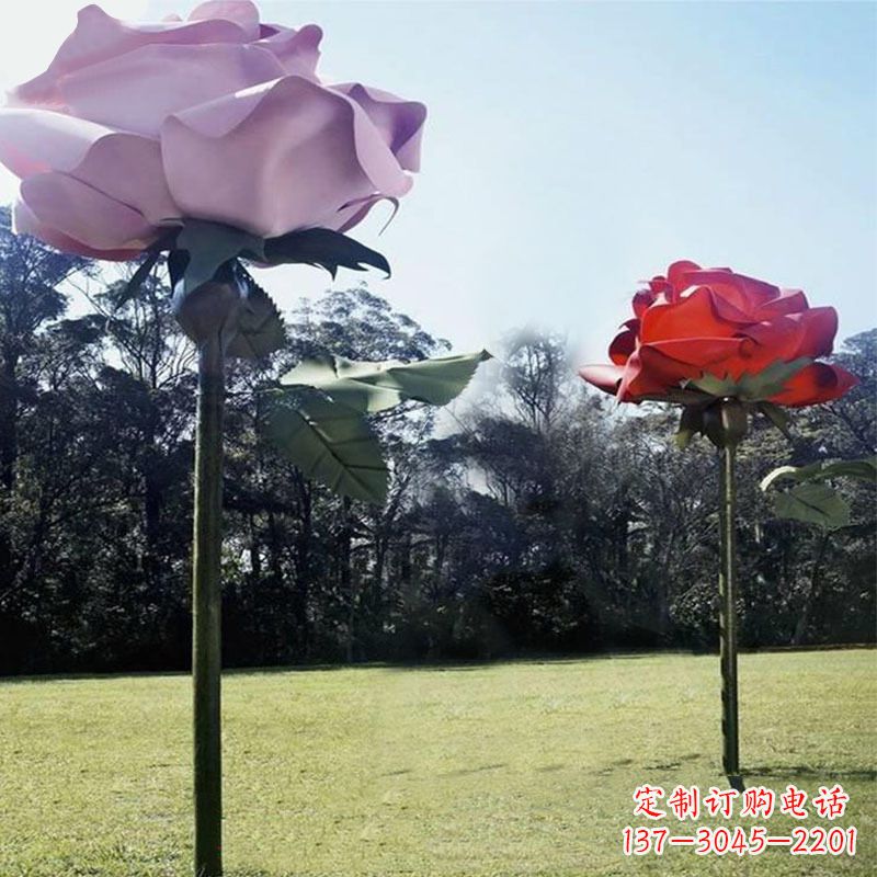 金华精美不锈钢雕刻玫瑰花雕塑
