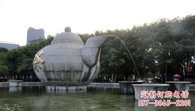 金华精致雕塑茶壶石雕
