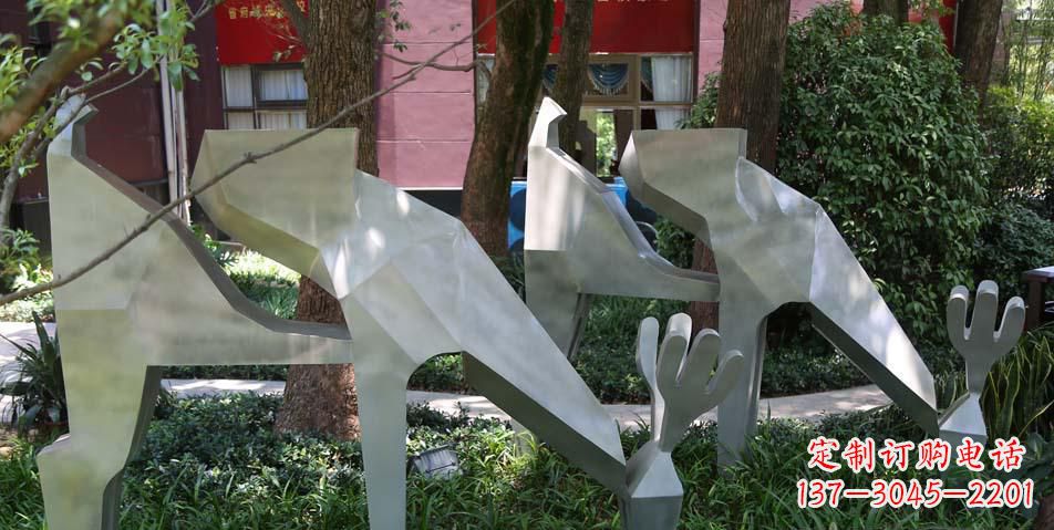 金华精美雕塑梅花鹿几何古典雕塑