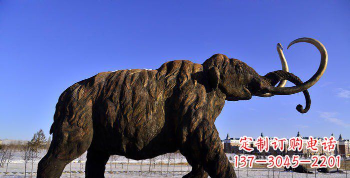 金华公园抽象大象动物铜雕 (2)
