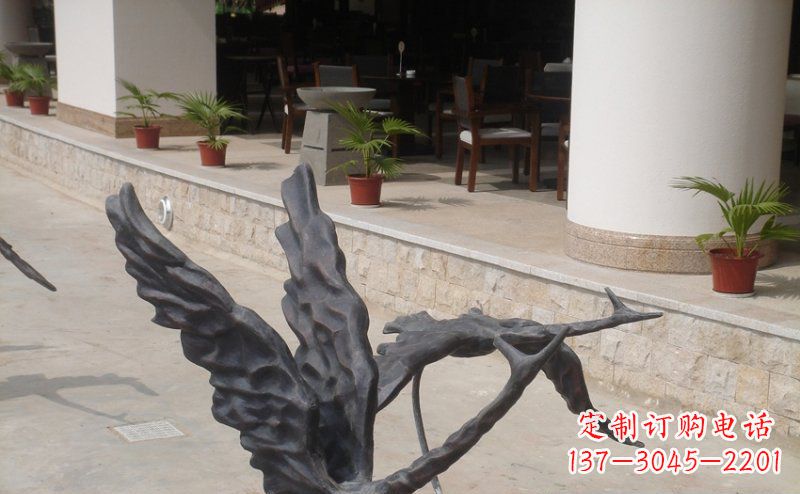 金华公园抽象大雁动物铜雕