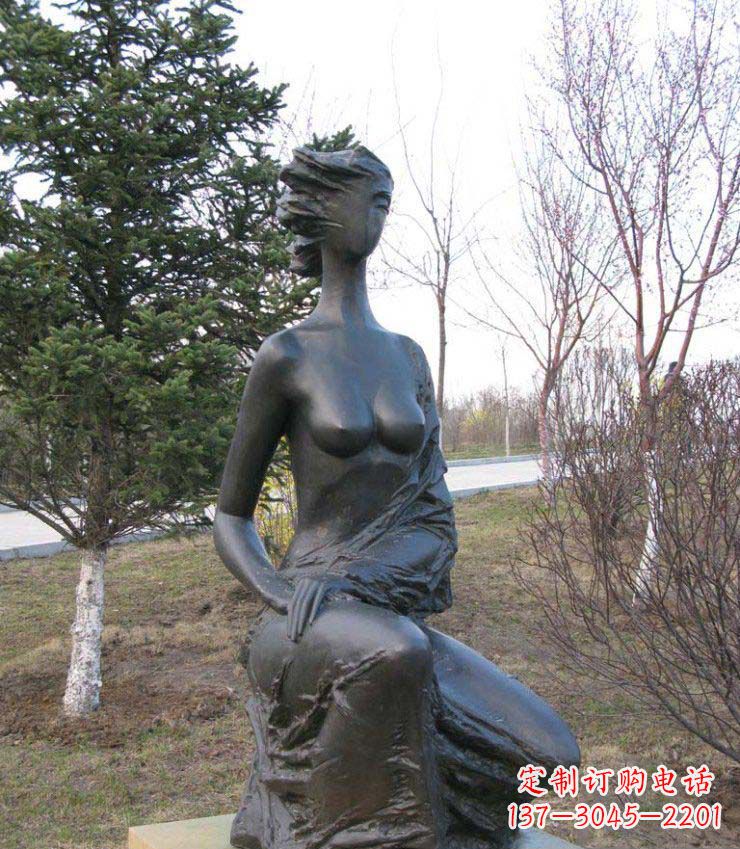 金华公园抽象女人人物铜雕1