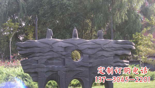 金华公园抽象战士人物铜雕