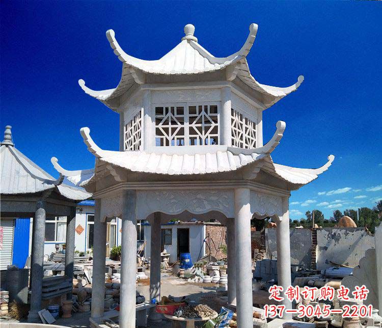 金华大理石双层凉亭雕塑