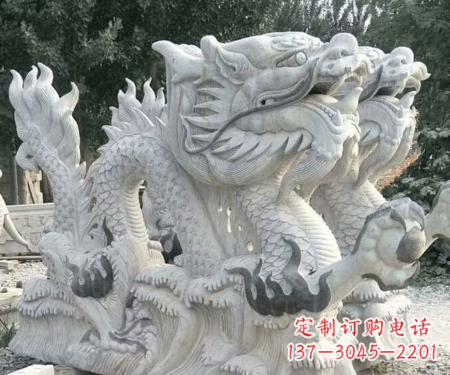 金华优雅古典大理石生肖龙雕塑