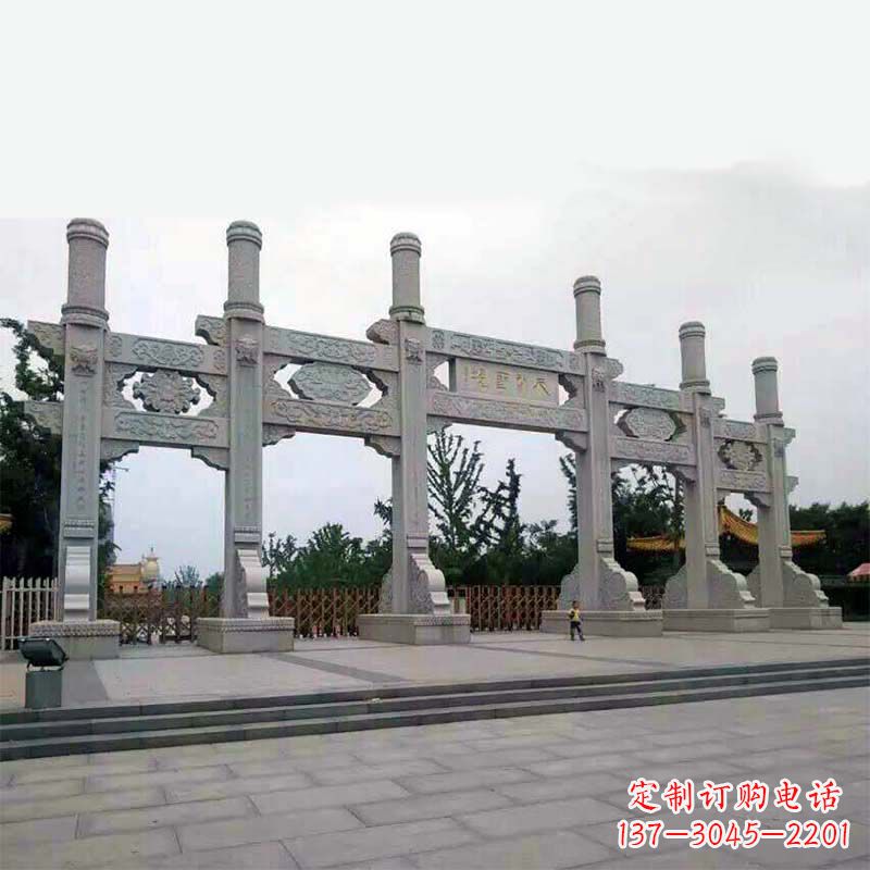 金华精美牌坊雕塑,让公园大门更加精致