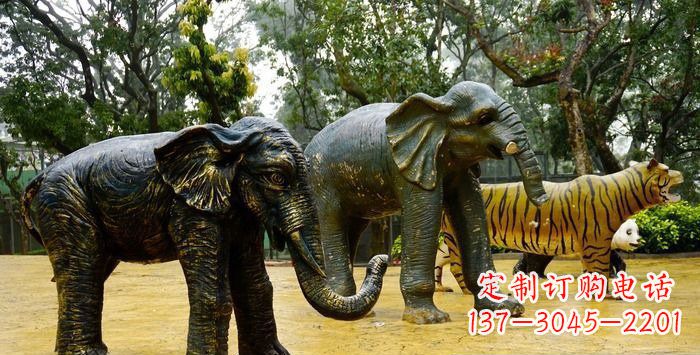 金华公园大象动物铜雕_1