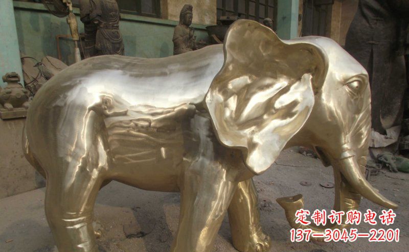 金华公园大象动物铜雕_2