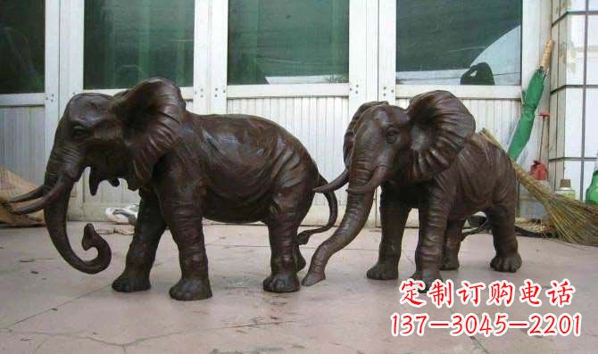 金华传统文化雕塑雕刻大象招财神像