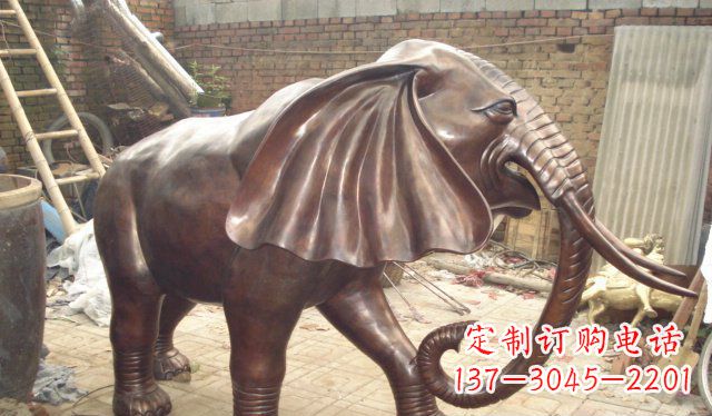 金华精美细腻的铸铜大象雕塑