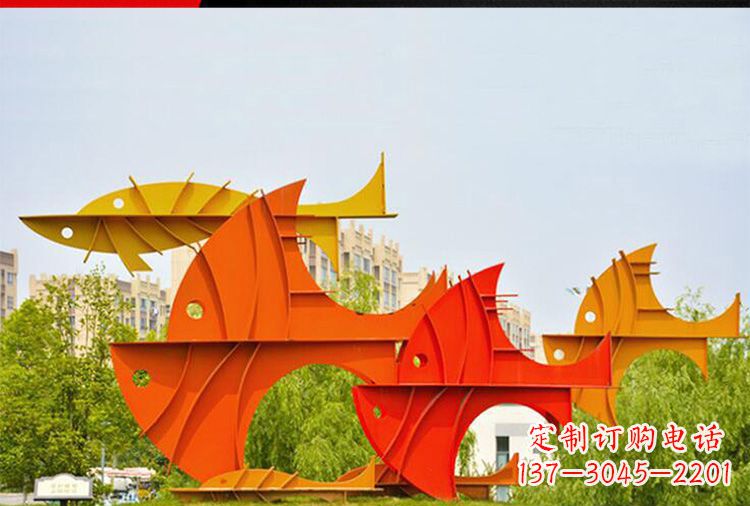 金华大型不锈钢鲤鱼雕塑