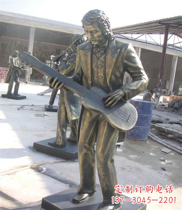 金华西方人物铜吉他雕塑