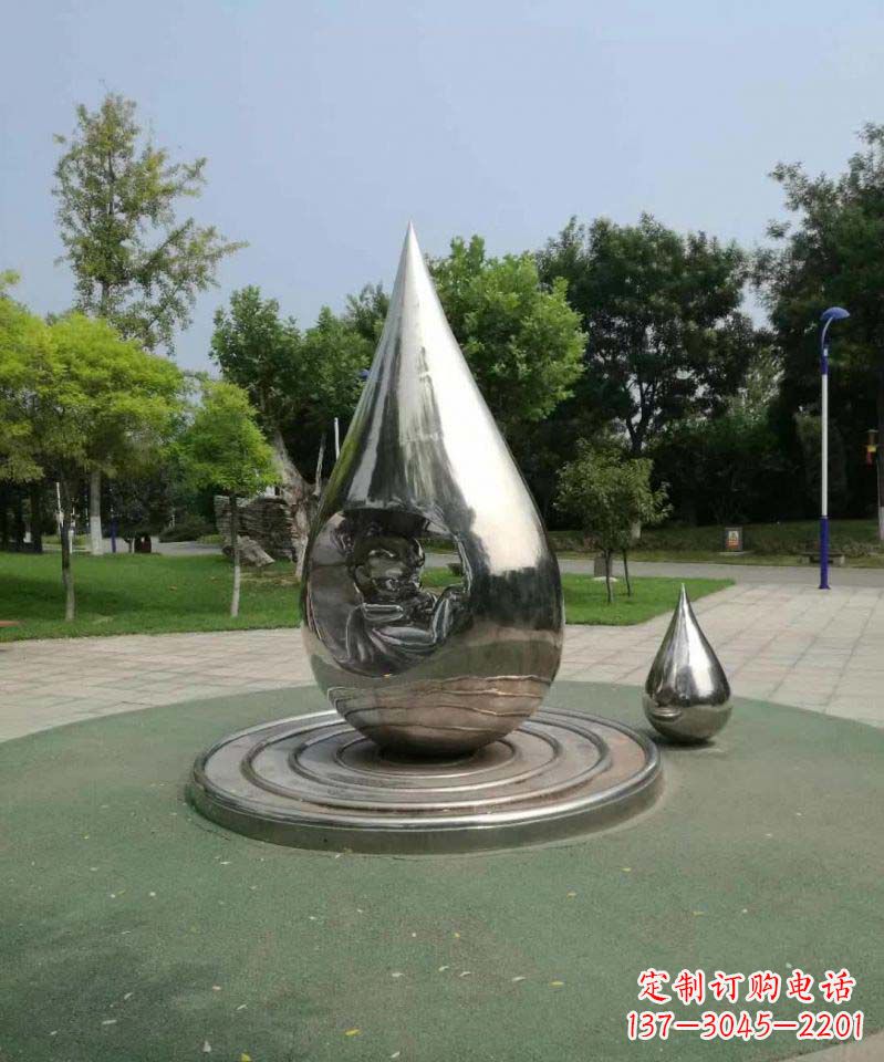 金华电镀不锈钢水滴雕塑