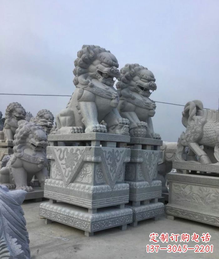 金华公园动物大理石狮子石雕 (4)