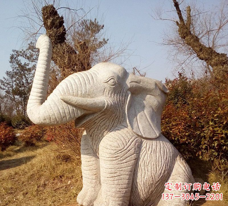 金华公园动物大象石雕
