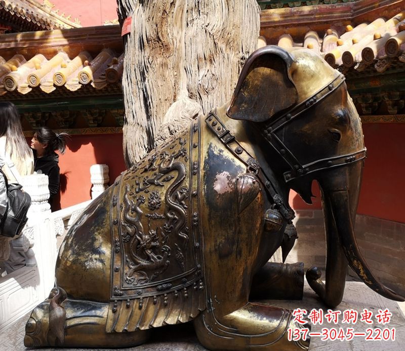 金华公园动物大象铜雕