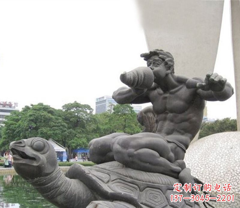 金华海龟雕塑,漫步沙滩时的自然之美
