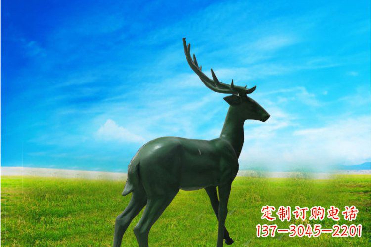 金华中领雕塑 | 公园动物梅花鹿铜雕