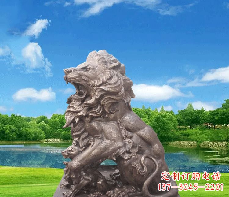 金华公园动物狮子铜雕