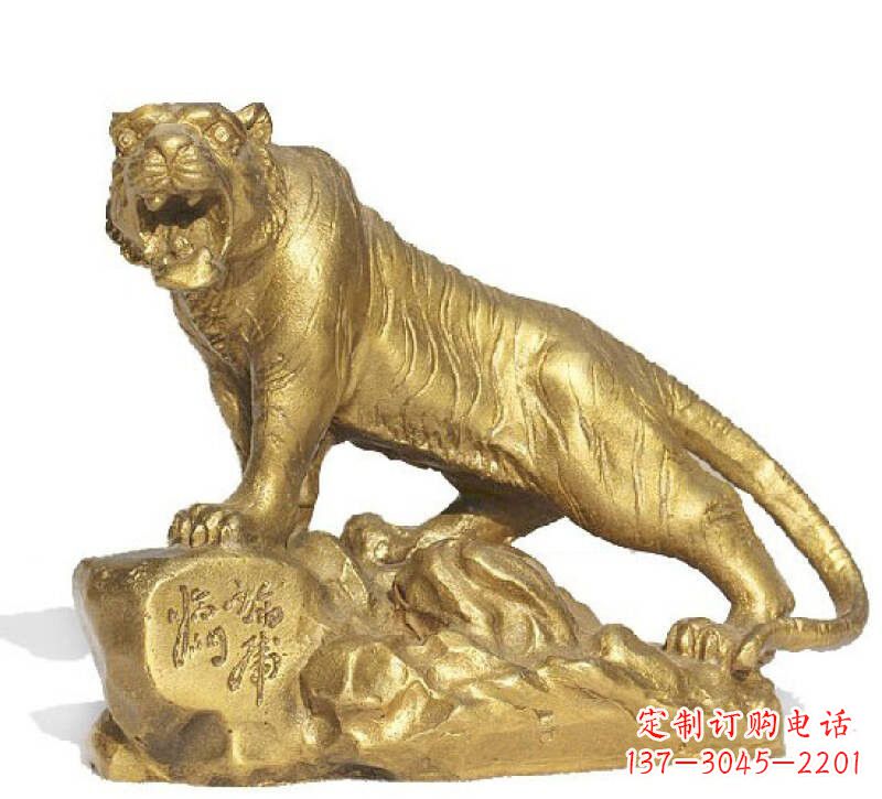 金华以老虎为原型的铜雕塑