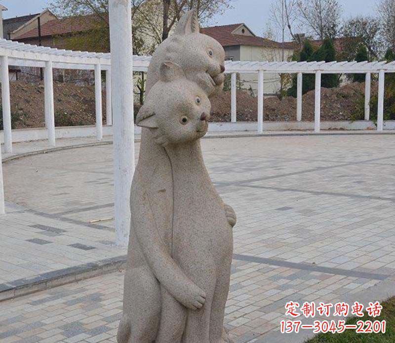 金华精美小猫石雕,让您的公园更加美丽