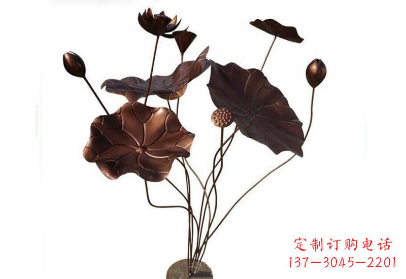 金华传承经典,锻铜荷花雕塑