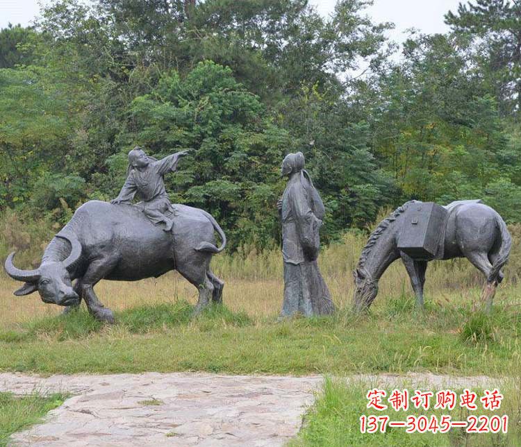 金华杜牧小品铜雕精致雕刻,传递出朴实之美
