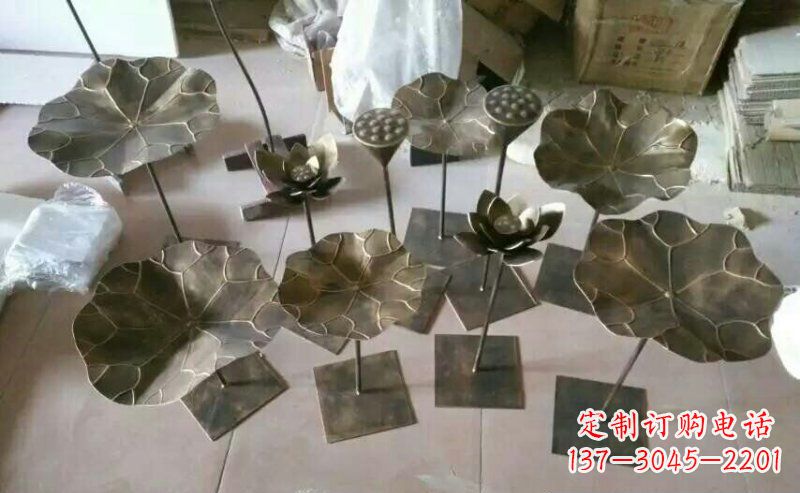 金华精美荷叶锻铜雕塑