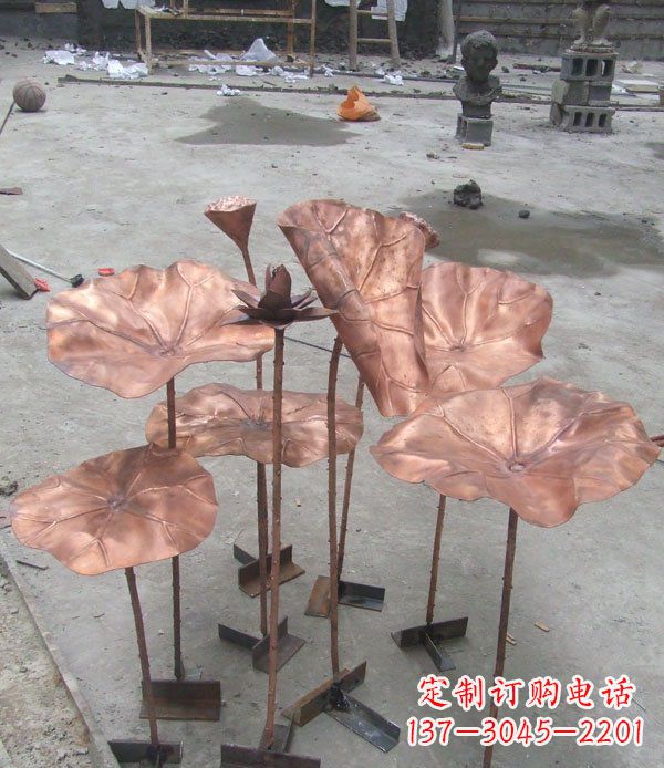 金华中领雕塑荷花锻铜雕塑